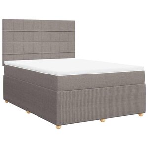 vidaXL Sommier à lattes de lit avec matelas Taupe 140x200 cm Tissu