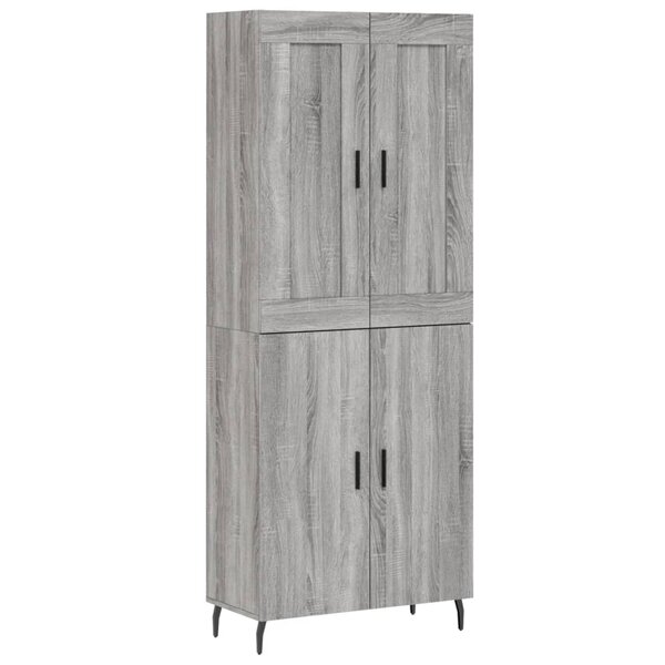 vidaXL Buffet haut Sonoma gris 69 5x34x180 cm Bois d'ingénierie