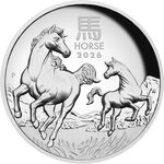 Pièce de monnaie en Argent 1 Dollar g 31.1 (1 oz) Millésime 2026 Australian Lunar Year YEAR OF THE HORSE