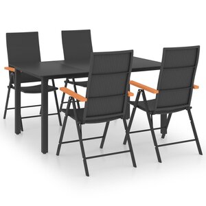 vidaXL Ensemble à manger de jardin 5 Pièces noir et marron