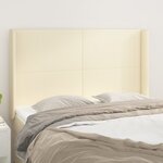 vidaXL Tête de lit avec oreilles Crème 147x16x118/128 cm Similicuir