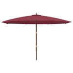 vidaXL Parasol de jardin avec mât en bois rouge bordeaux 400x273 cm