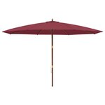 vidaXL Parasol de jardin avec mât en bois rouge bordeaux 400x273 cm