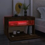 vidaXL Meubles TV 2 Pièces avec lumières LED Chêne fumé 60x35x40 cm