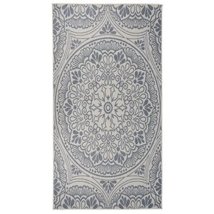 vidaXL Tapis à tissage plat d'extérieur 80x150 cm Motif bleu