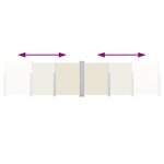 vidaXL Auvent latéral rétractable Crème 100 x 600 cm