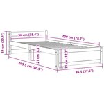 vidaXL Cadre de lit sans matelas bois massif 90x200 cm