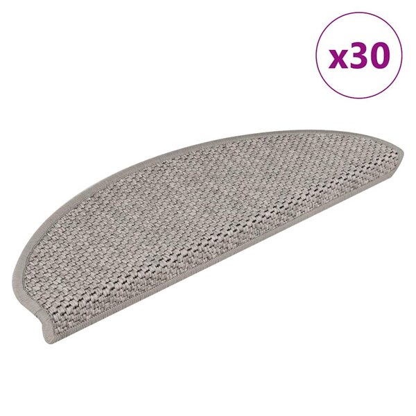 vidaXL Tapis d'escalier autocollants 30 Pièces 65x21x4 cm argenté
