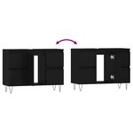 vidaXL Armoire de salle de bain noir 80x33x60 cm bois d'ingénierie