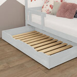 Tiroir de lit 120 x 160 avec sommier BUDDY - gris clair