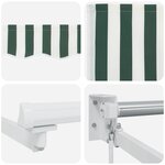 Auvent Rétractable Manuel vidaXL Vert et Blanc 350x250 cm