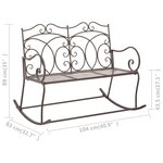 vidaXL Banc de jardin 104 cm Fer Marron antique
