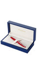 WATERMAN Carene, stylo plume rouge brillant, attributs dorés, recharge noire pointe fine, en écrin