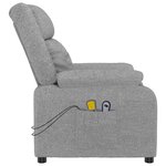 vidaXL Fauteuil électrique de massage Gris clair Tissu