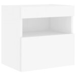 vidaXL Ensemble de meubles TV muraux 7 Pièces avec lumières LED blanc