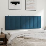 vidaXL Coussin de tête de lit bleu 120 cm velours