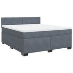 vidaXL Sommier à lattes de lit et matelas Gris foncé 180x200cm Velours