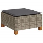 vidaXL Salon de jardin 8 Pièces avec coussins gris résine tressée