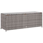 vidaXL Boîte de rangement de jardin gris 150x50x60 cm résine tressée