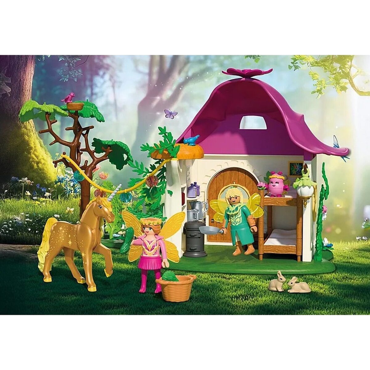 Playmobil Magic Unicorns 71838 Pas Cher, Maison De Fée Avec Licorne Dorée