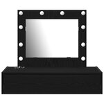 vidaXL Table de maquillage murale avec lumières LED en chêne noir