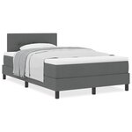 vidaXL Lit boxspring avec matelas Gris foncé 120 x 200 cm tissu
