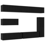 vidaXL Ensemble meuble TV 7 Pièces Chêne noir 30.5 x 30 x 110 cm