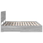 vidaXL Cadre de lit Gris Sonoma 200 x 200 cm Bois d'ingénierie
