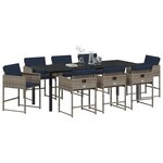 vidaXL Ensemble de salle à manger pour jardin 9 Pièces Gris polyrotin