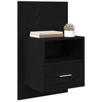 vidaXL Cabinet de chevet avec tiroir 2 Pièces Chêne noir 50 x 32 5 x 80cm