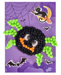Tableau en pompons pour enfant Halloween Araignée 15 x 21 cm