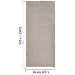 vidaXL Tapis Sisal naturel 66x150 cm Sableux