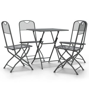 vidaXL Mobilier à dîner de jardin 5 Pièces Maille Métal Anthracite