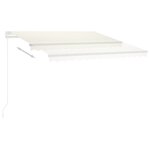 vidaXL Auvent automatique avec capteur de vent et LED 300x250 cm Crème