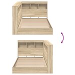 vidaXL Lit bibliothèque Chêne Sonoma 90x200 cm Bois d'ingénierie