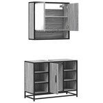 vidaXL Ensemble de meubles de salle de bain 2 Pièces Sonoma gris