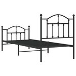 vidaXL Cadre de lit métal sans matelas avec pied de lit noir 90x200 cm