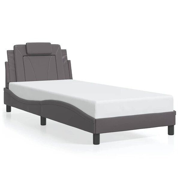 vidaXL Cadre de lit Viana sans matelas gris 90x190 cm similicuir