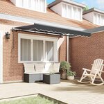 vidaXL Auvent Rétractable Anthracite 300 x 200 cm tissu