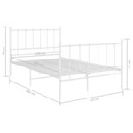 vidaXL Cadre de lit sans matelas blanc métal 120x200 cm