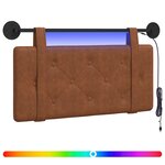 vidaXL Tête de lit suspendue Avec lumière LED Marron PU antique