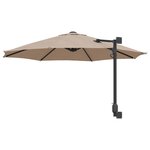vidaXL Parasol de jardin Taupe et Noir 248 x 248 x 148 cm