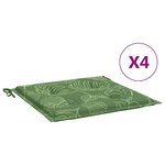 vidaXL Coussins de chaise lot de 4 motif de feuilles 40x40x4 cm tissu