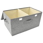 vidaXL Boîtes de rangement 2 Pièces Tissu 50x30x25 cm Gris