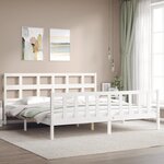 vidaXL Cadre de lit sans matelas blanc 200x200 cm bois massif de pin