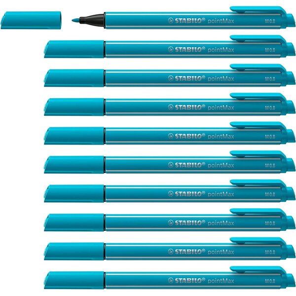 Stylo-feutre pointMax  bleu clair x 10 STABILO