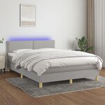 vidaXL Sommier à lattes de lit et matelas et LED Gris clair 140x200 cm