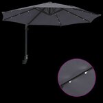 vidaXL Parasol de jardin Anthracite et noir 248 x 248 x 148 cm