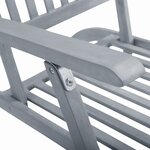 vidaXL Chaise longue d'extérieur avec repose-pied Délavage gris Acacia