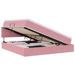 vidaXL Lit de rangement LED avec matelas Rose 160 x 200 cm Velours